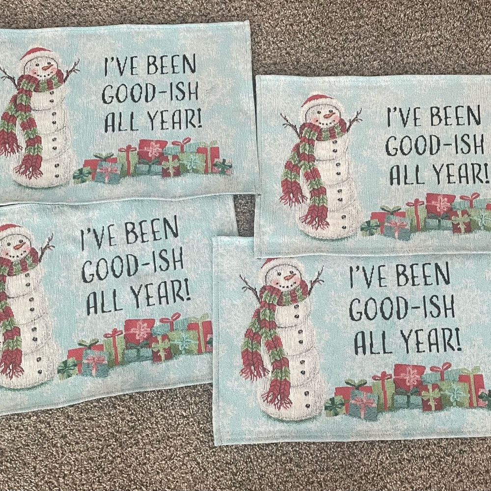 Festive Snowman Holiday Placemats